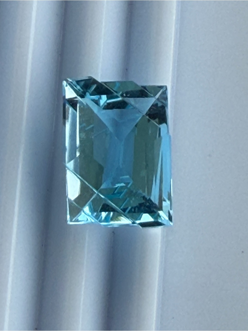 Faceted Step cut Rectangular Aqua Blue Topaz 9.34 carat  Gemstone